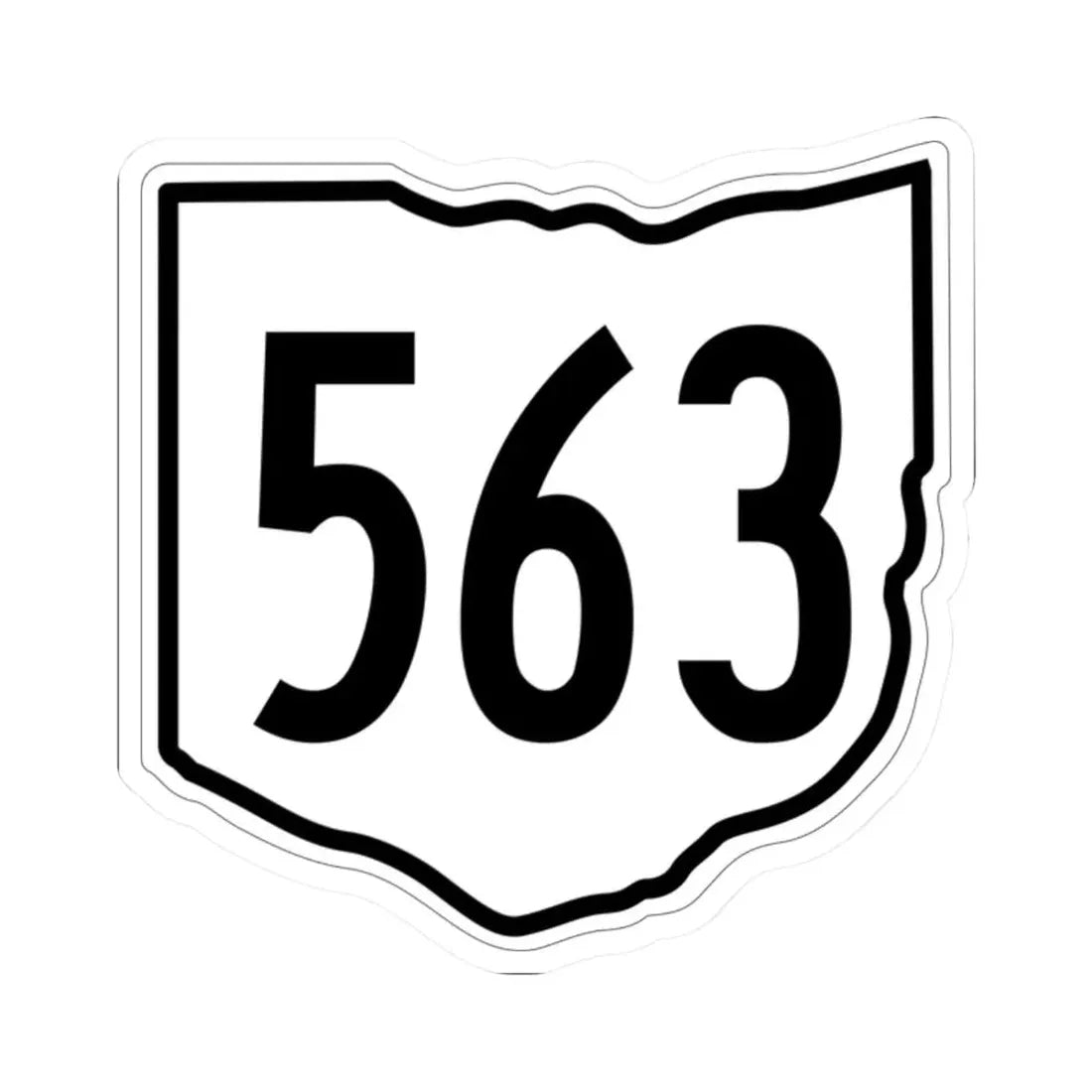 OH-563 1960 (Ohio) (Road Sign) STICKER Vinyl Kiss-Cut Decal 2 Inch White - The Sticker Space