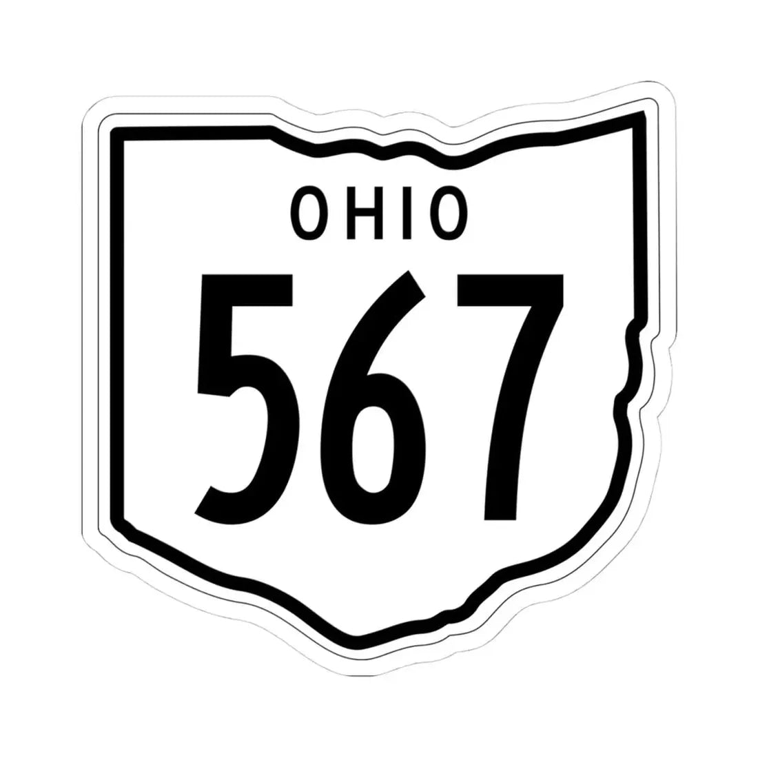 OH-567 1948 (Ohio) (Road Sign) STICKER Vinyl Kiss-Cut Decal 4 Inch White - The Sticker Space
