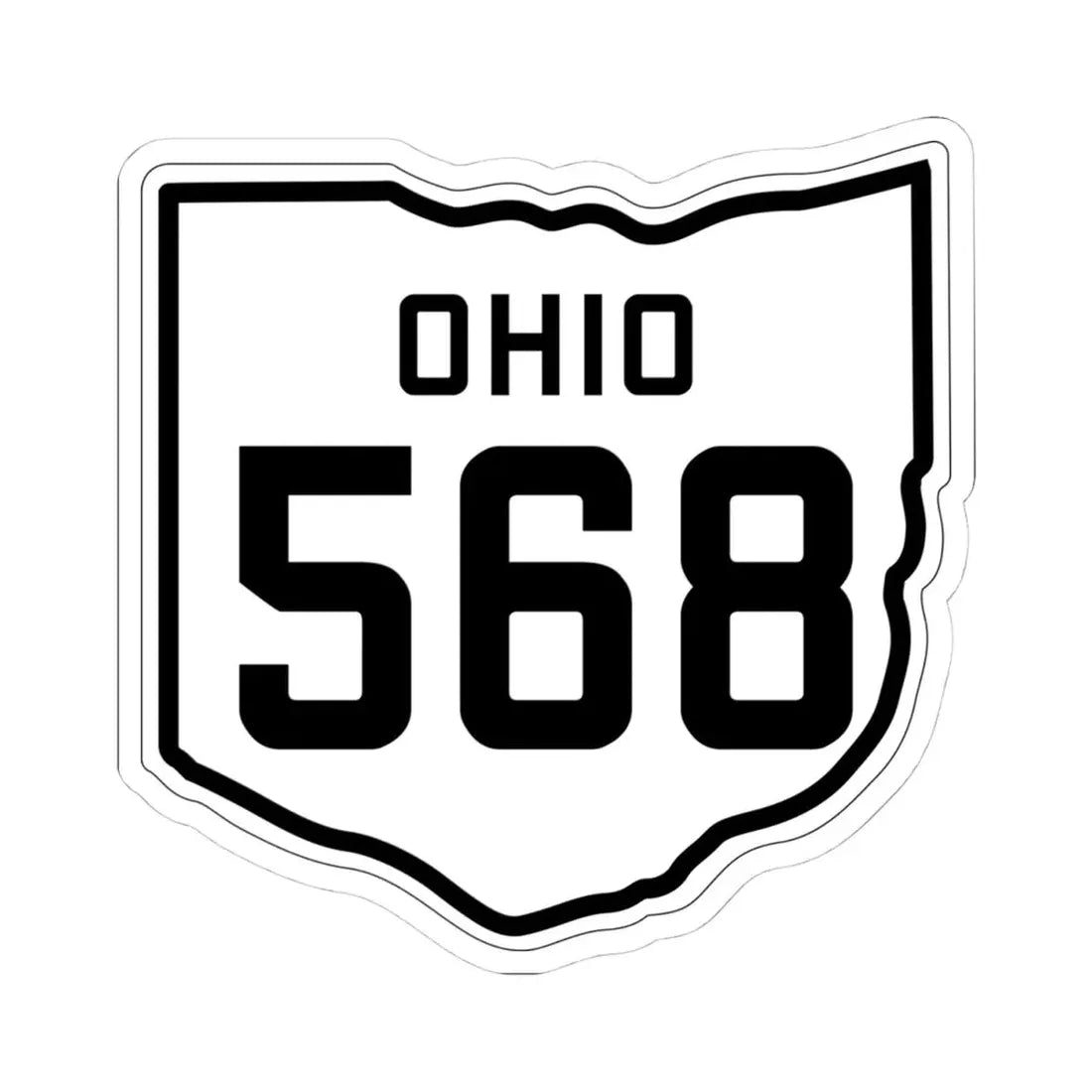 OH-568 1927 (Ohio) (Road Sign) STICKER Vinyl Kiss-Cut Decal 4 Inch White - The Sticker Space