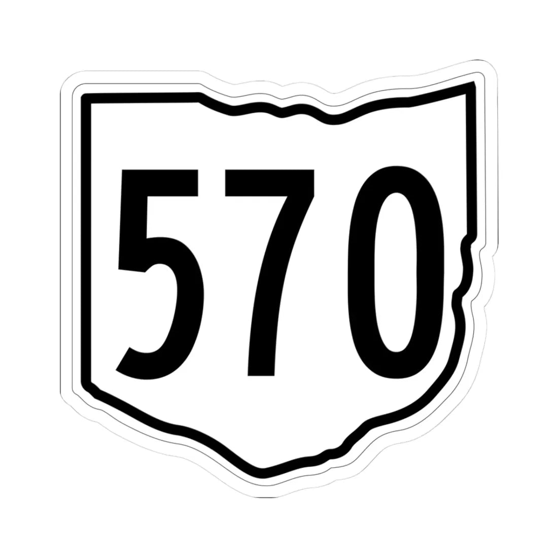 OH-570 1960 (Ohio) (Road Sign) STICKER Vinyl Kiss-Cut Decal 3 Inch White - The Sticker Space