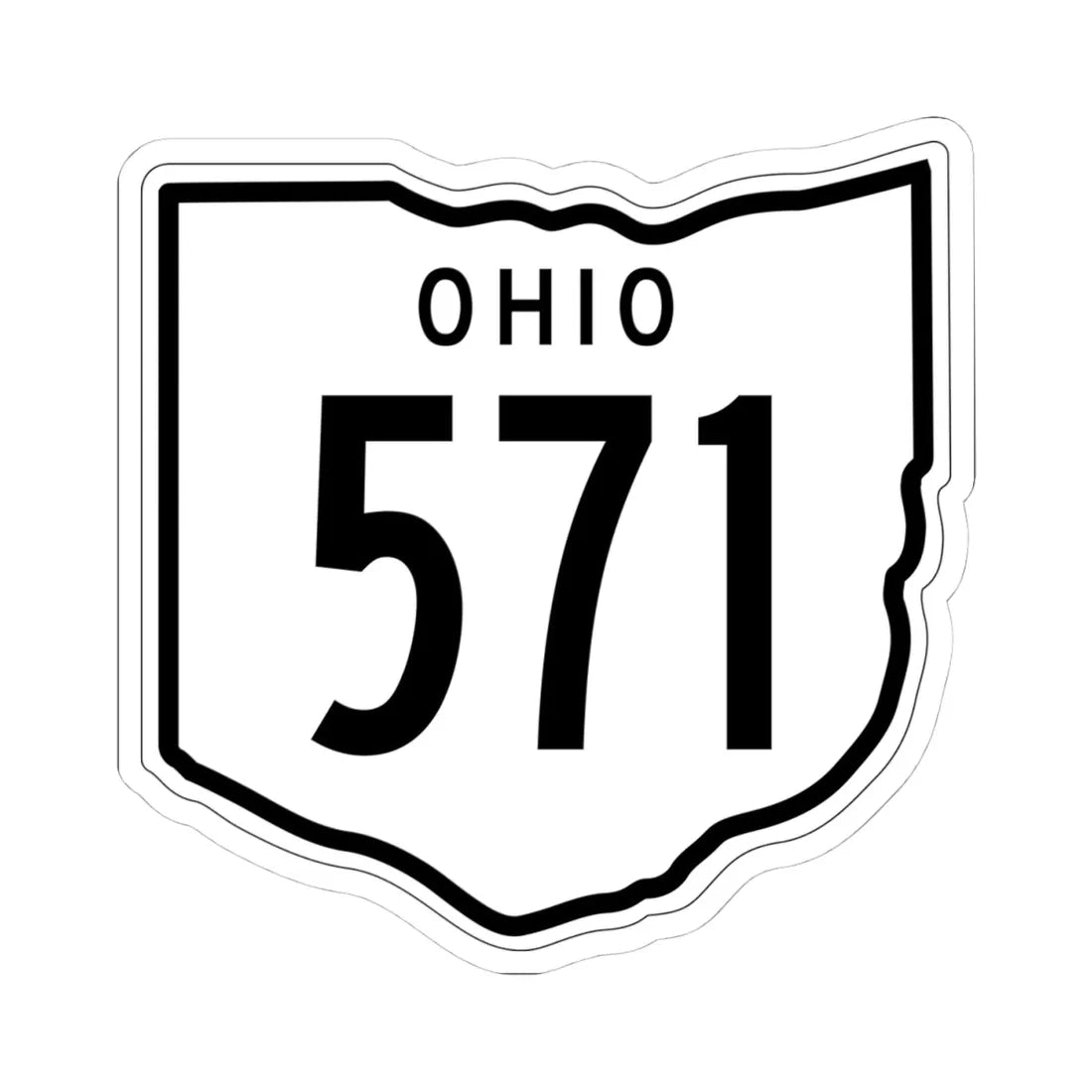 OH-571 1948 (Ohio) (Road Sign) STICKER Vinyl Kiss-Cut Decal 4 Inch White - The Sticker Space