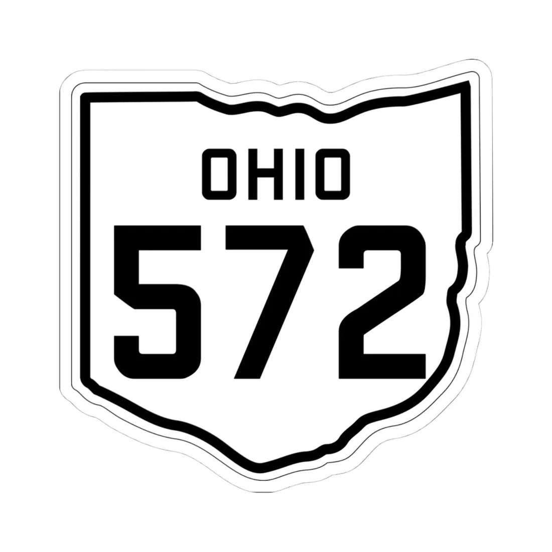 OH-572 1927 (Ohio) (Road Sign) STICKER Vinyl Kiss-Cut Decal 4 Inch White - The Sticker Space