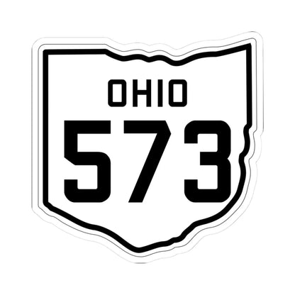 OH-573 1927 (Ohio) (Road Sign) STICKER Vinyl Kiss-Cut Decal 3 Inch White - The Sticker Space
