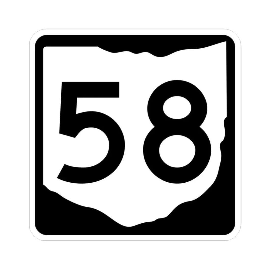 OH-58 (Ohio) (Road Sign) STICKER Vinyl Kiss-Cut Decal 3 Inch White - The Sticker Space