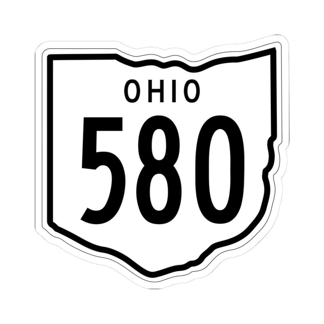 OH-580 1948 (Ohio) (Road Sign) STICKER Vinyl Kiss-Cut Decal 3 Inch White - The Sticker Space