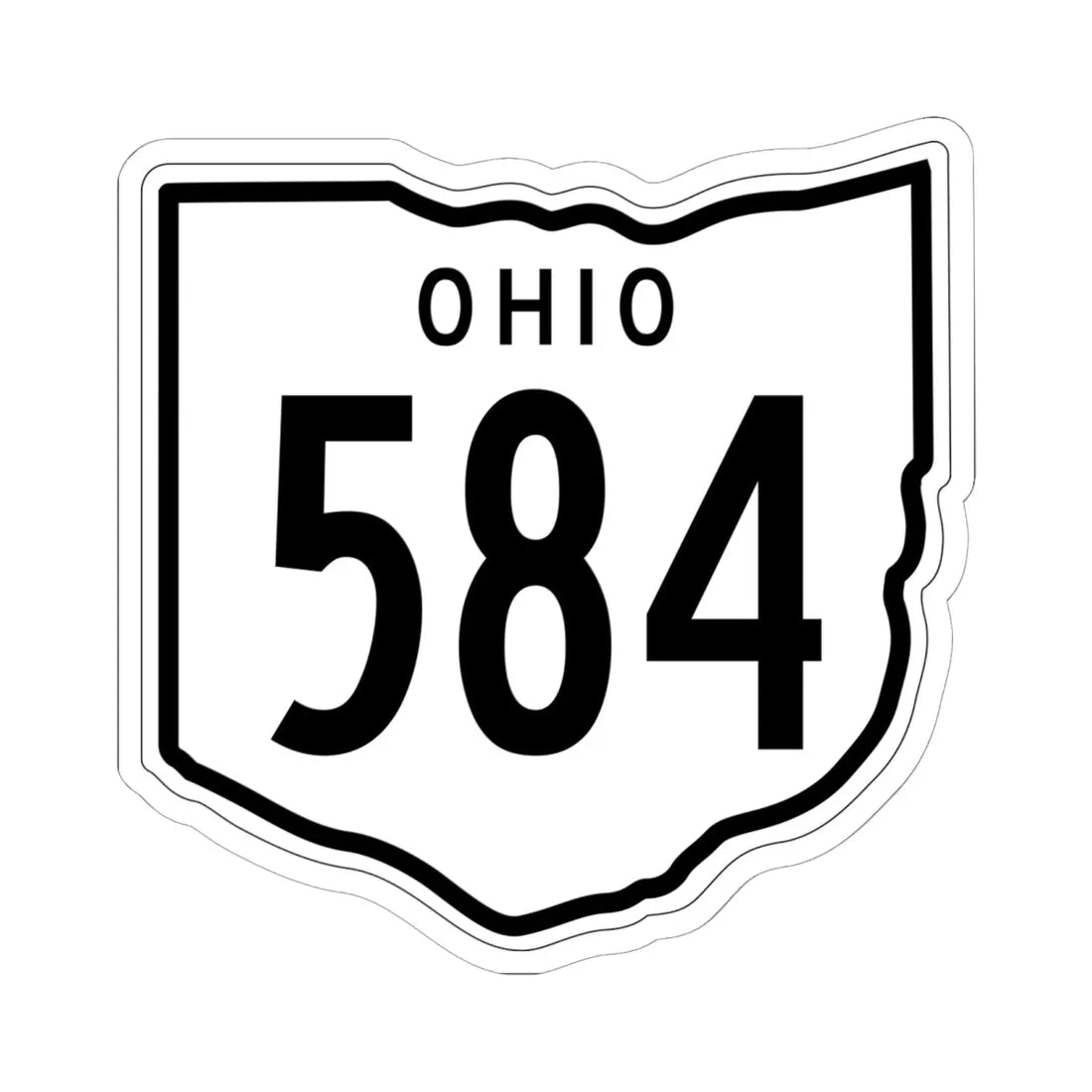 OH-584 1948 (Ohio) (Road Sign) STICKER Vinyl Kiss-Cut Decal 6 Inch White - The Sticker Space