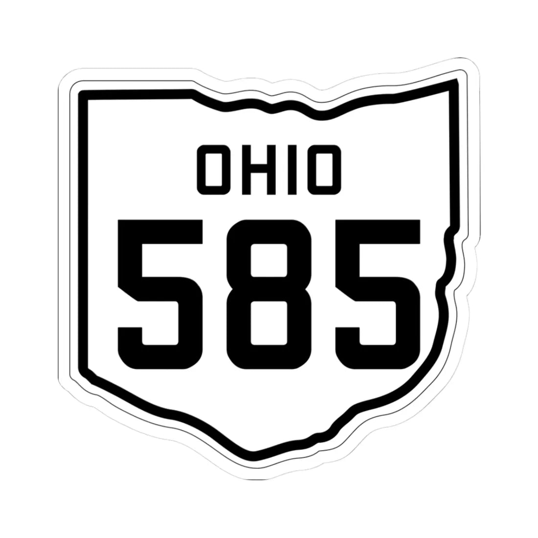 OH-585 1927 (Ohio) (Road Sign) STICKER Vinyl Kiss-Cut Decal 3 Inch White - The Sticker Space