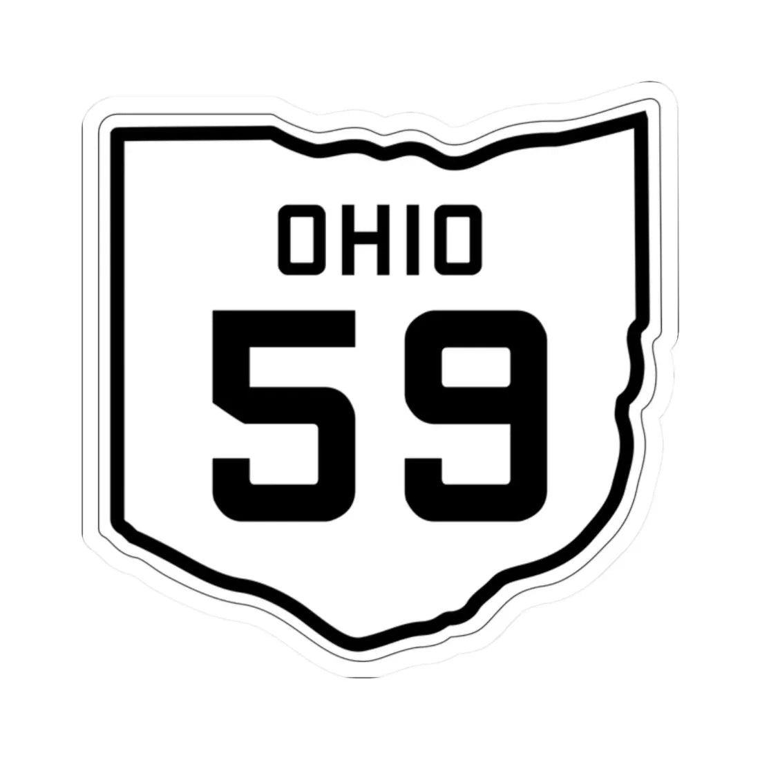 OH-59 1927 (Ohio) (Road Sign) STICKER Vinyl Kiss-Cut Decal 2 Inch White - The Sticker Space