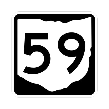 OH-59 (Ohio) (Road Sign) STICKER Vinyl Kiss-Cut Decal 2 Inch White - The Sticker Space