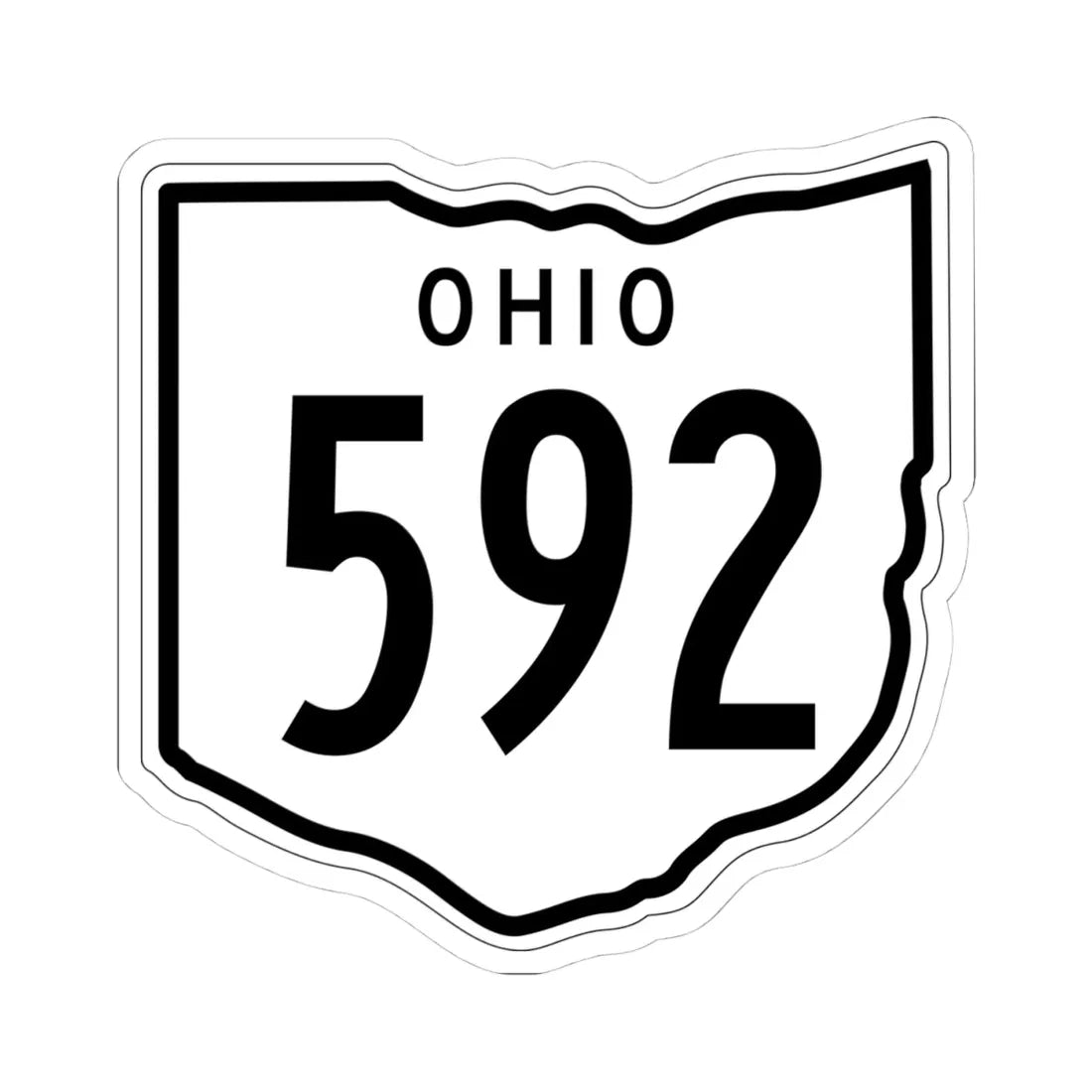 OH-592 1948 (Ohio) (Road Sign) STICKER Vinyl Kiss-Cut Decal 4 Inch White - The Sticker Space