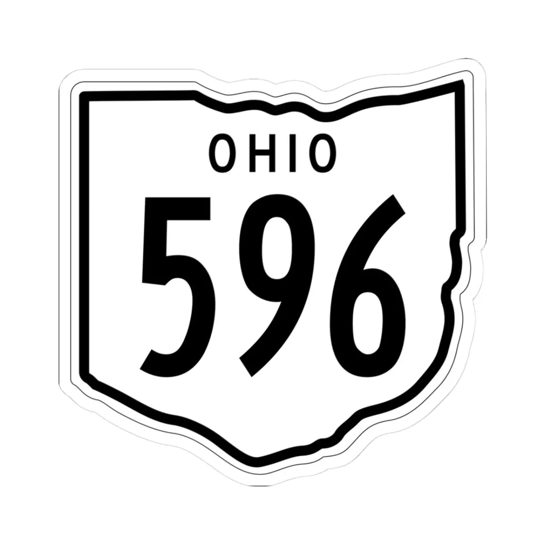 OH-596 1948 (Ohio) (Road Sign) STICKER Vinyl Kiss-Cut Decal 3 Inch White - The Sticker Space
