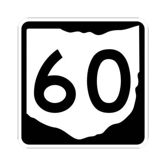 OH-60 (Ohio) (Road Sign) STICKER Vinyl Kiss-Cut Decal 2 Inch White - The Sticker Space