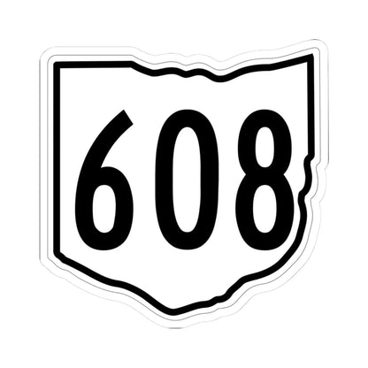 OH-608 1960 (Ohio) (Road Sign) STICKER Vinyl Kiss-Cut Decal 3 Inch White - The Sticker Space