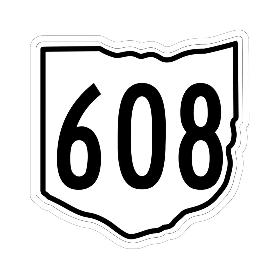 OH-608 1960 (Ohio) (Road Sign) STICKER Vinyl Kiss-Cut Decal 6 Inch White - The Sticker Space