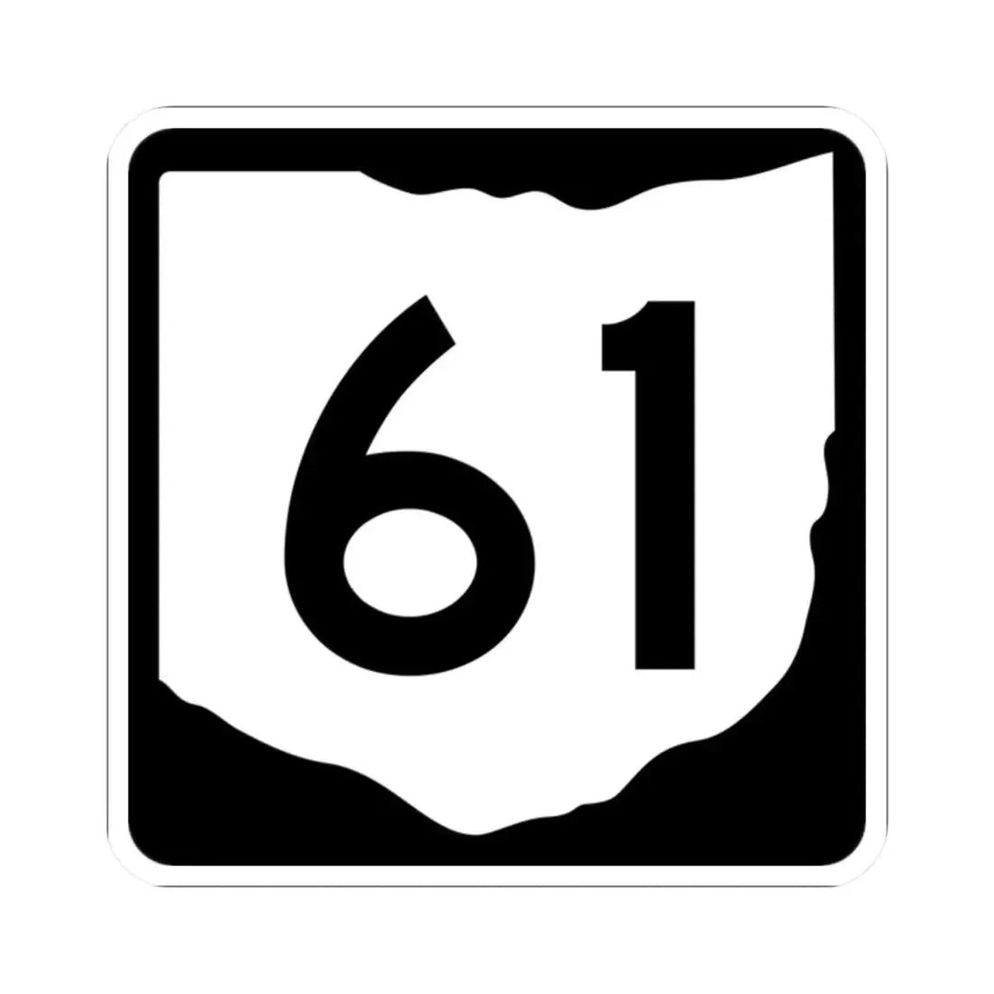OH-61 (Ohio) (Road Sign) STICKER Vinyl Kiss-Cut Decal 2 Inch White - The Sticker Space