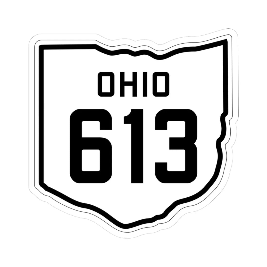 OH-613 1927 (Ohio) (Road Sign) STICKER Vinyl Kiss-Cut Decal 3 Inch White - The Sticker Space