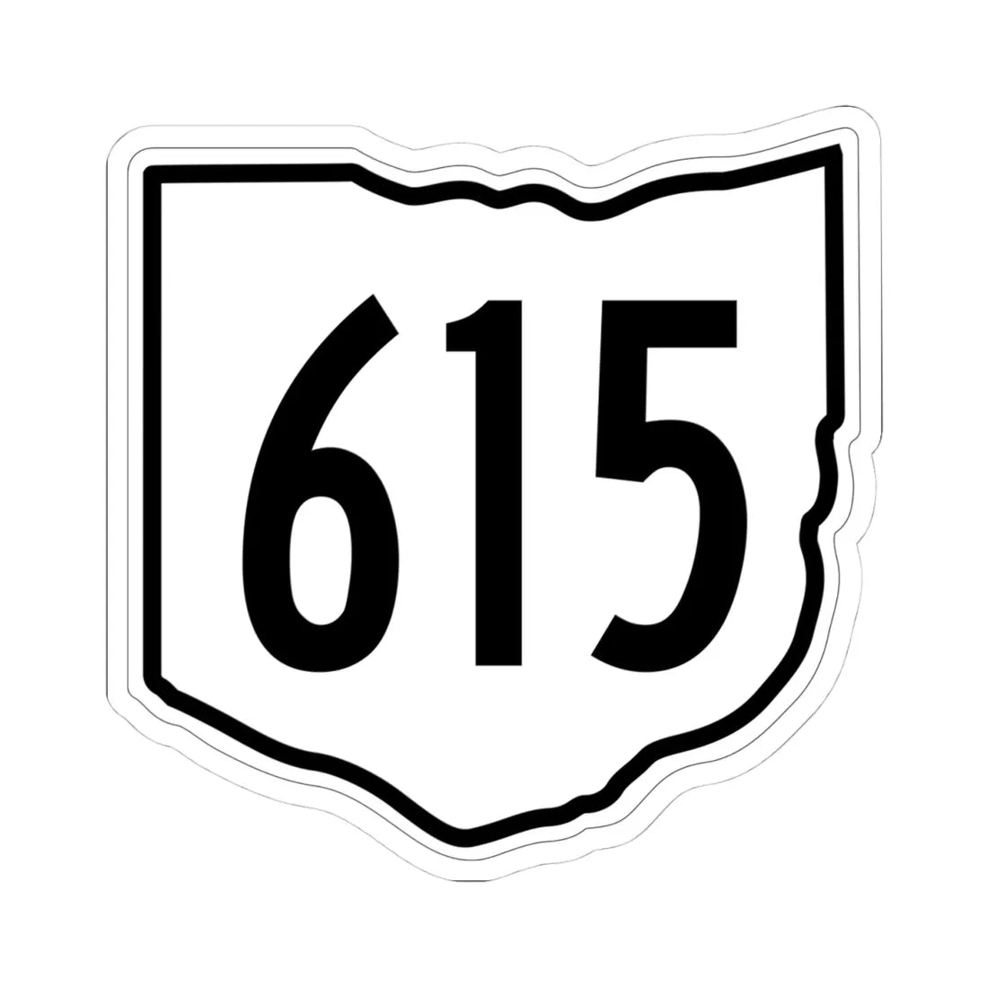 OH-615 1960 (Ohio) (Road Sign) STICKER Vinyl Kiss-Cut Decal 4 Inch White - The Sticker Space