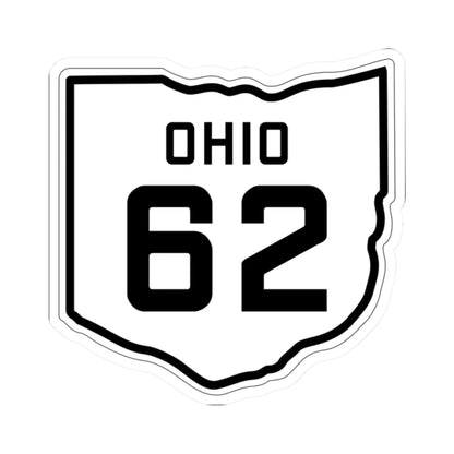 OH-62 1927 (Ohio) (Road Sign) STICKER Vinyl Kiss-Cut Decal 2 Inch White - The Sticker Space