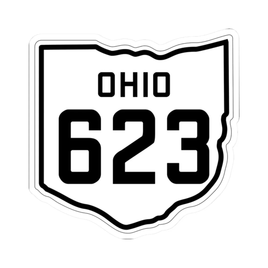 OH-623 1927 (Ohio) (Road Sign) STICKER Vinyl Kiss-Cut Decal 2 Inch White - The Sticker Space