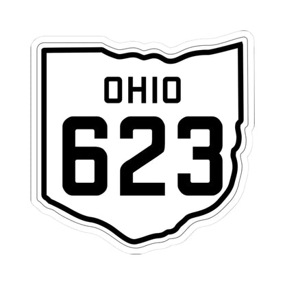 OH-623 1927 (Ohio) (Road Sign) STICKER Vinyl Kiss-Cut Decal 3 Inch White - The Sticker Space