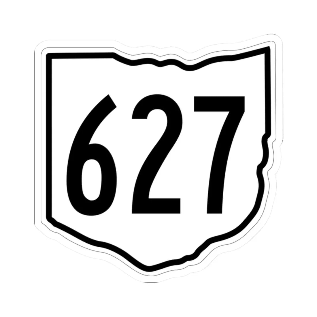 OH-627 1960 (Ohio) (Road Sign) STICKER Vinyl Kiss-Cut Decal 2 Inch White - The Sticker Space