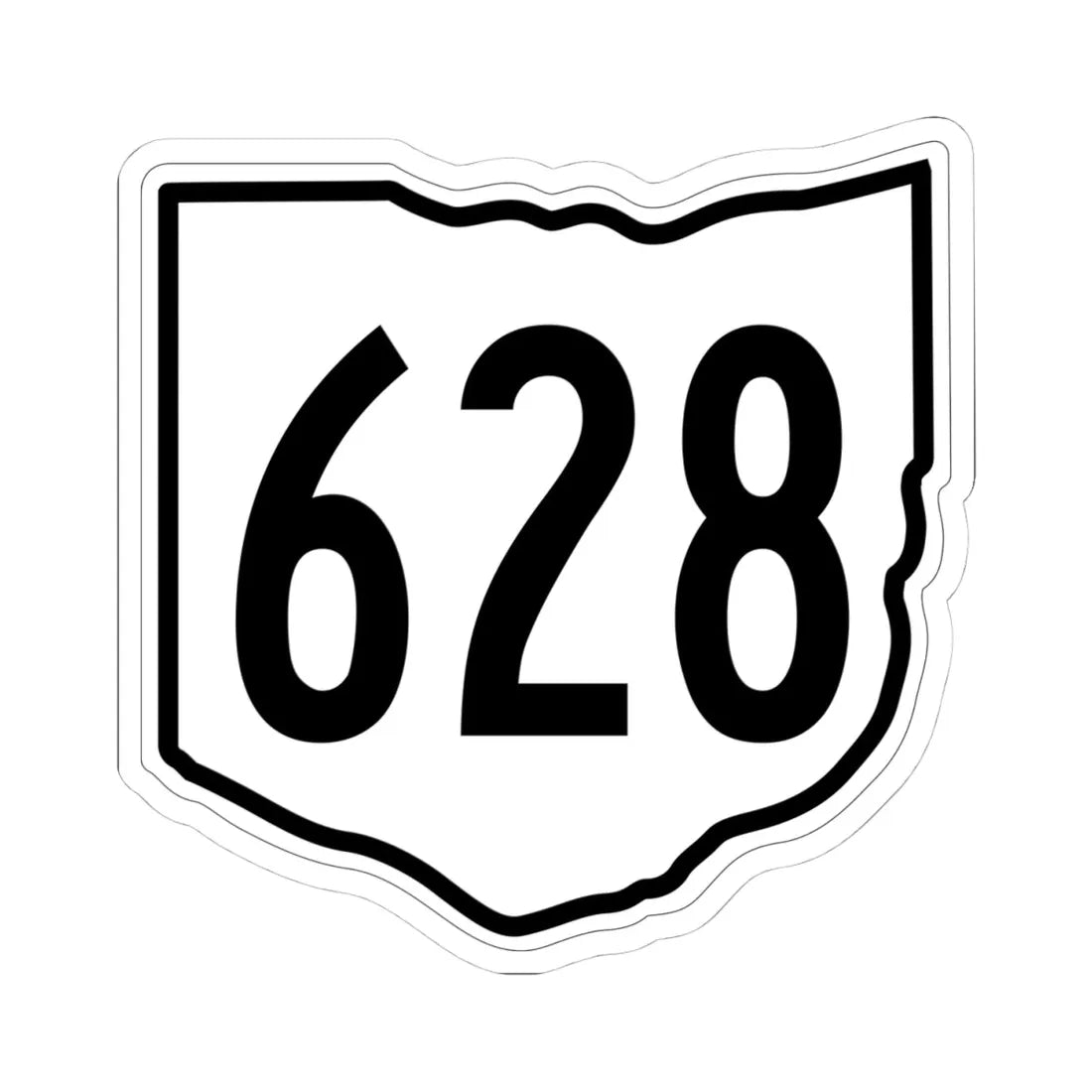 OH-628 1960 (Ohio) (Road Sign) STICKER Vinyl Kiss-Cut Decal 4 Inch White - The Sticker Space