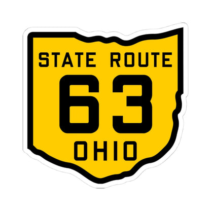 OH-63 1920 (Ohio) (Road Sign) STICKER Vinyl Kiss-Cut Decal 4 Inch White - The Sticker Space