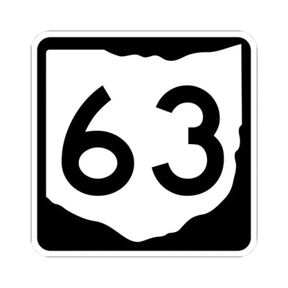 OH-63 (Ohio) (Road Sign) STICKER Vinyl Kiss-Cut Decal 3 Inch White - The Sticker Space