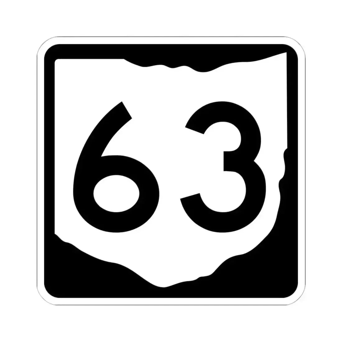 OH-63 (Ohio) (Road Sign) STICKER Vinyl Kiss-Cut Decal 6 Inch White - The Sticker Space