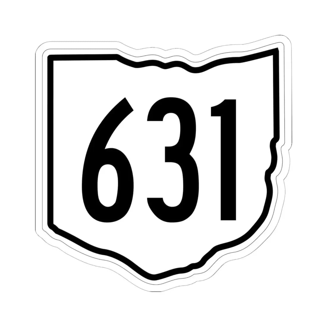 OH-631 1960 (Ohio) (Road Sign) STICKER Vinyl Kiss-Cut Decal 6 Inch White - The Sticker Space