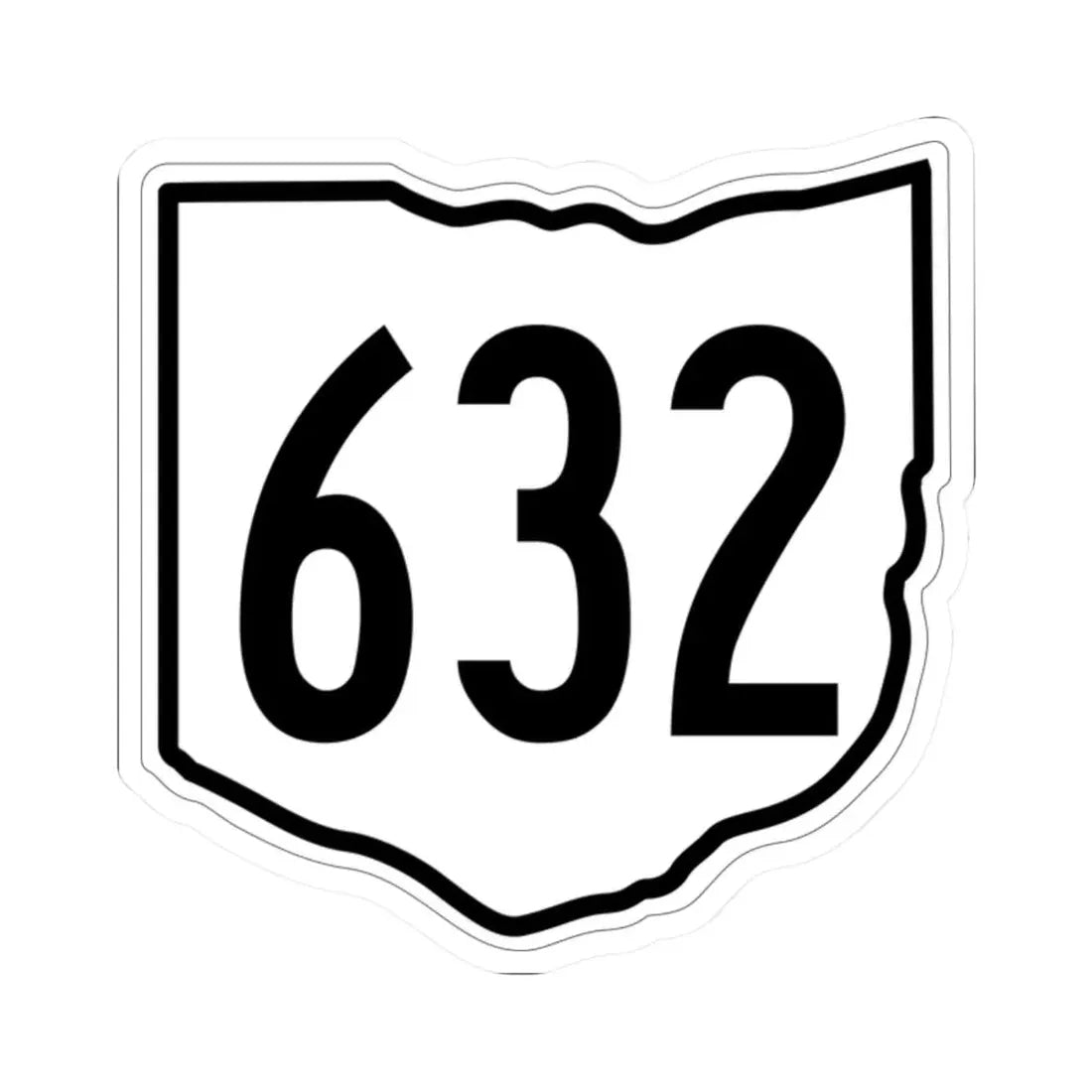 OH-632 1960 (Ohio) (Road Sign) STICKER Vinyl Kiss-Cut Decal 2 Inch White - The Sticker Space