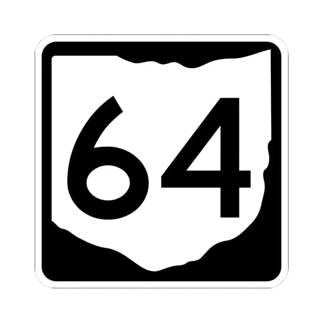 OH-64 (Ohio) (Road Sign) STICKER Vinyl Kiss-Cut Decal 3 Inch White - The Sticker Space