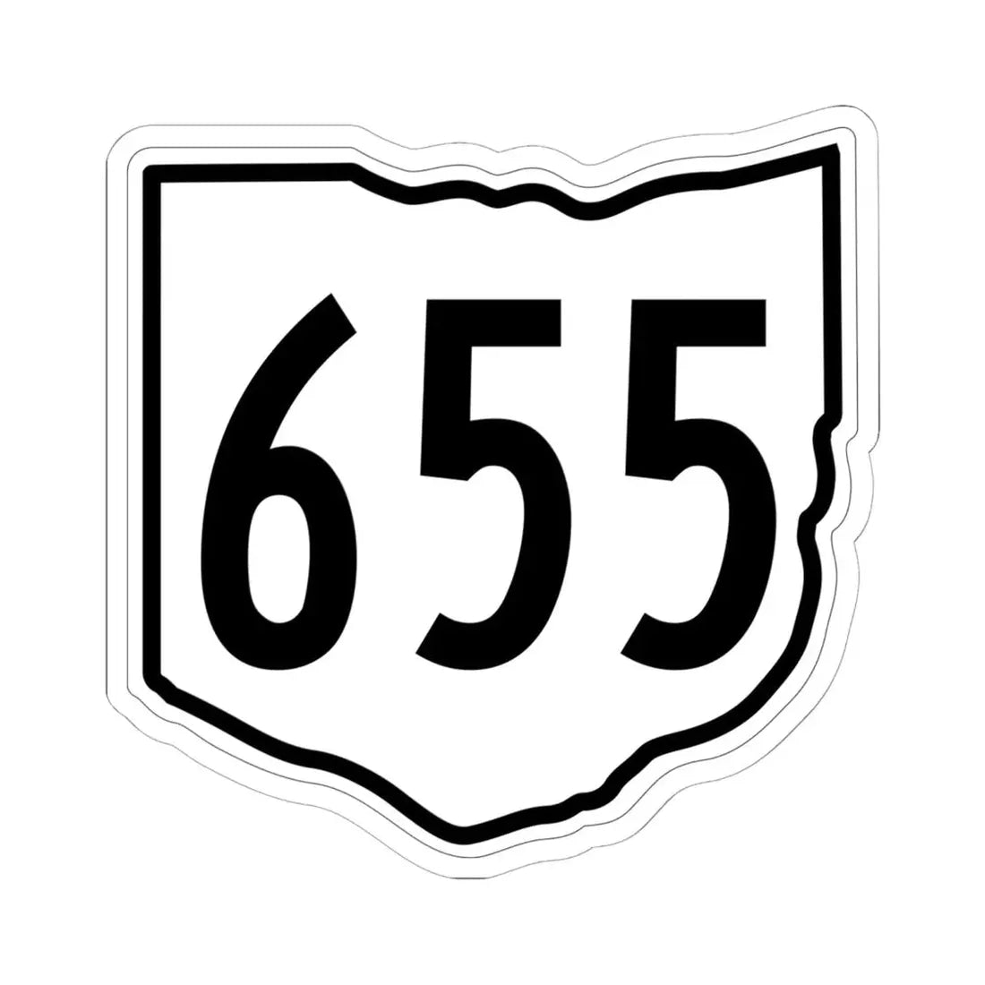OH-655 1960 (Ohio) (Road Sign) STICKER Vinyl Kiss-Cut Decal 6 Inch White - The Sticker Space