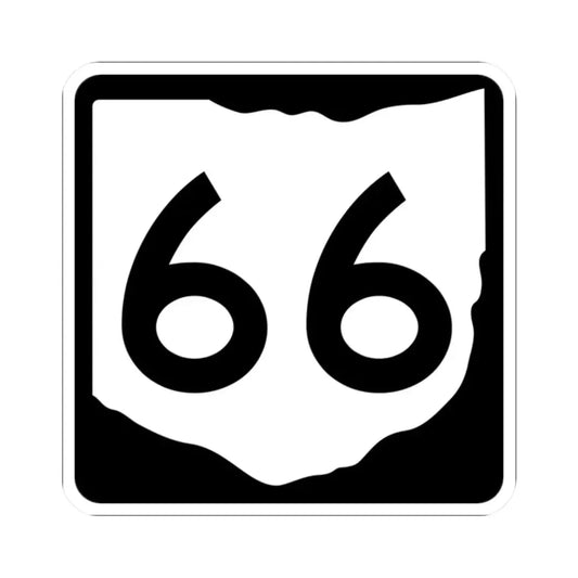 OH-66 (Ohio) (Road Sign) STICKER Vinyl Kiss-Cut Decal 2 Inch White - The Sticker Space