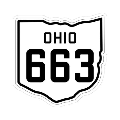 OH-663 1927 (Ohio) (Road Sign) STICKER Vinyl Kiss-Cut Decal 4 Inch White - The Sticker Space