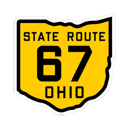 OH-67 1920 (Ohio) (Road Sign) STICKER Vinyl Kiss-Cut Decal 4 Inch White - The Sticker Space