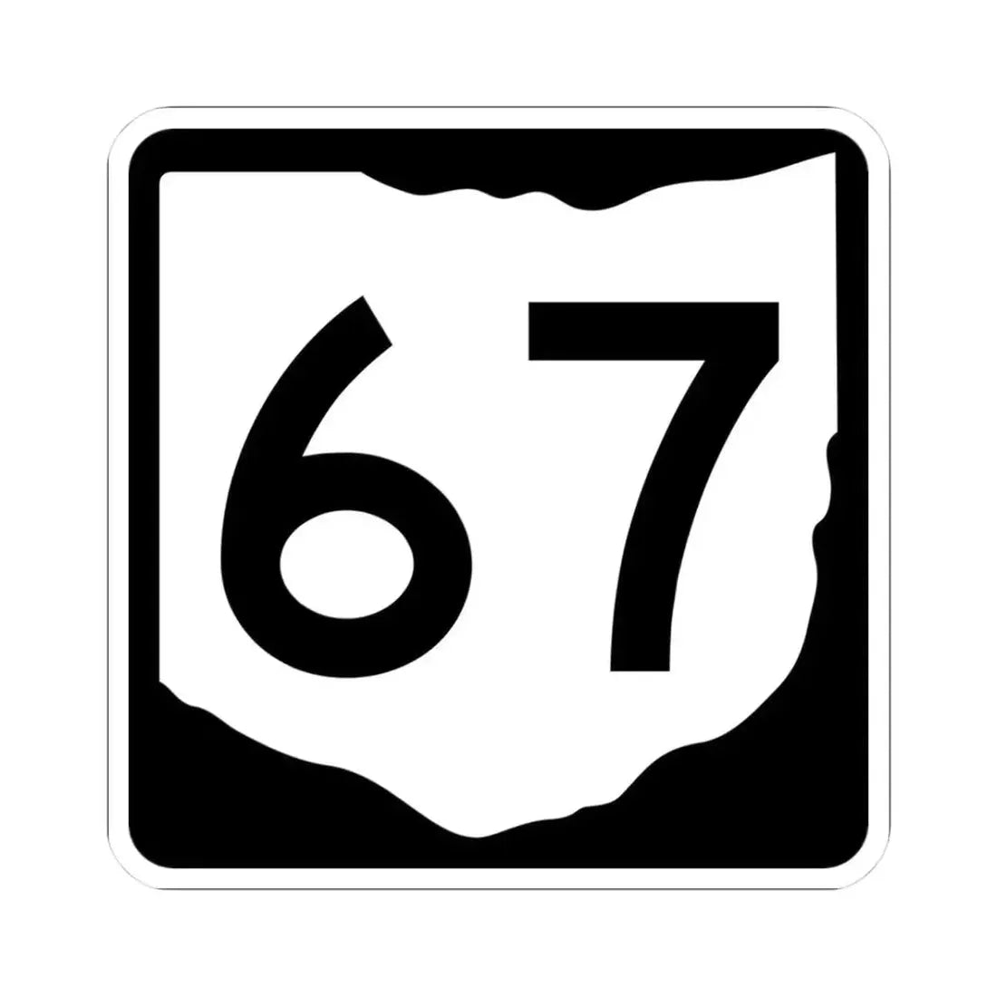 OH-67 (Ohio) (Road Sign) STICKER Vinyl Kiss-Cut Decal 3 Inch White - The Sticker Space