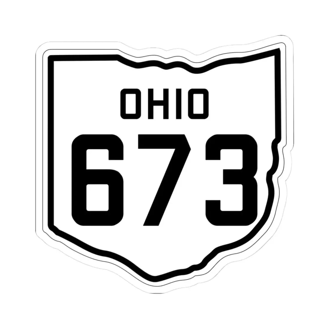 OH-673 1927 (Ohio) (Road Sign) STICKER Vinyl Kiss-Cut Decal 3 Inch White - The Sticker Space