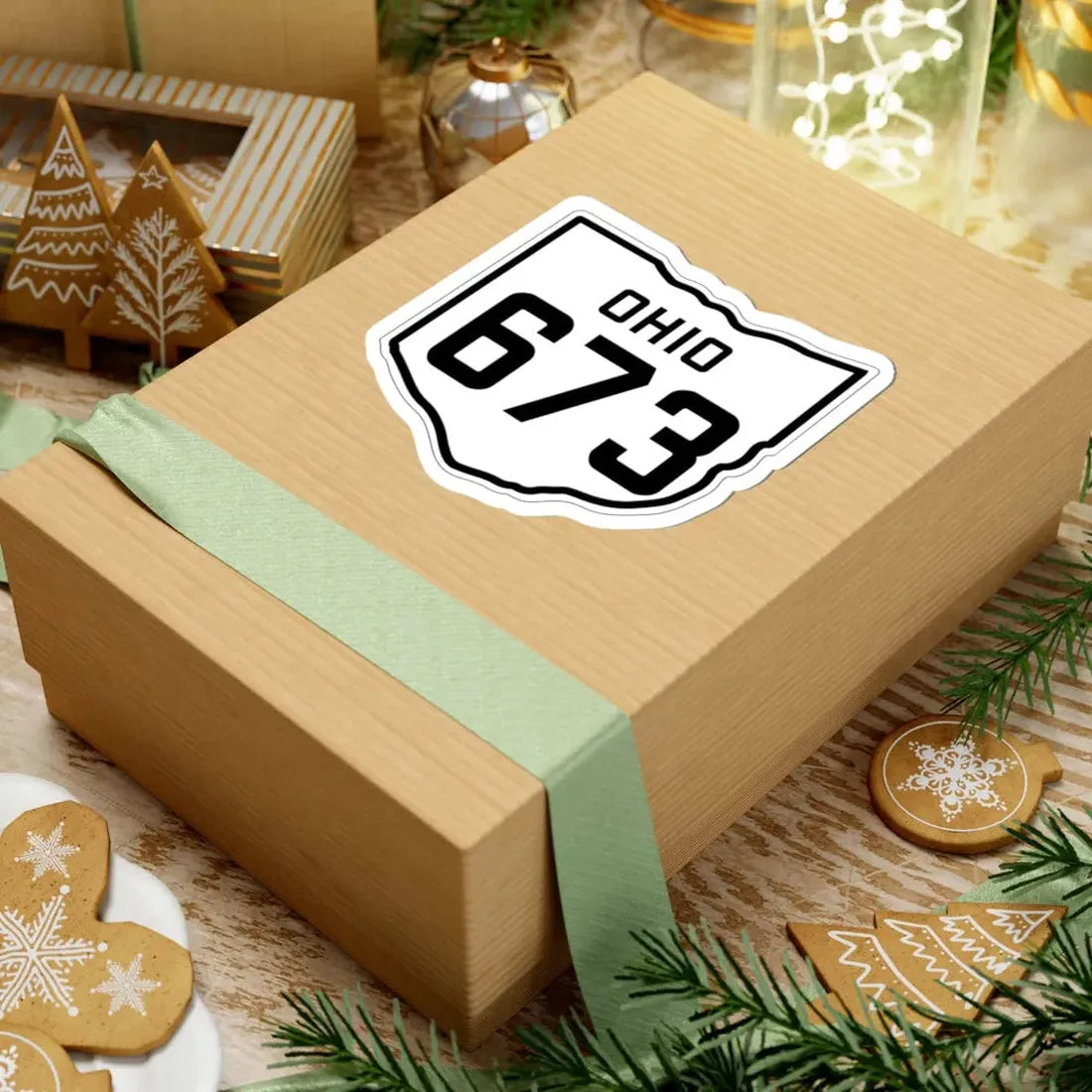 OH-673 1927 (Ohio) (Road Sign) STICKER Vinyl Kiss-Cut Decal - The Sticker Space