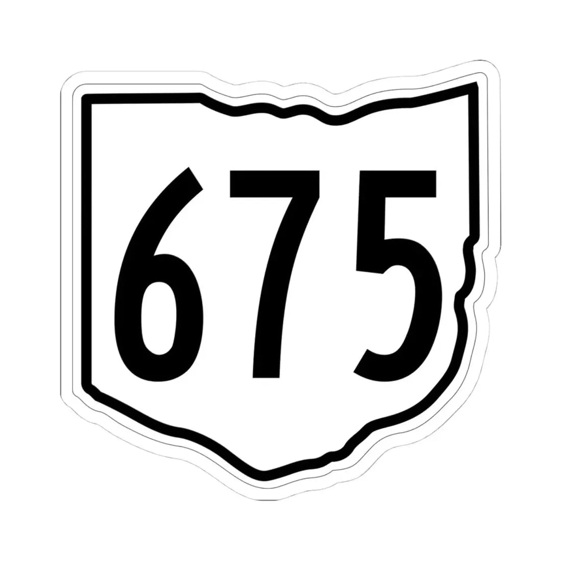 OH-675 1960 (Ohio) (Road Sign) STICKER Vinyl Kiss-Cut Decal 4 Inch White - The Sticker Space