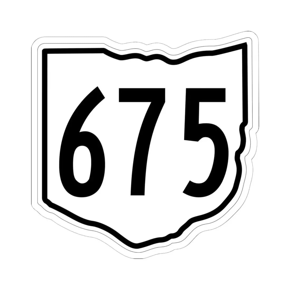 OH-675 1960 (Ohio) (Road Sign) STICKER Vinyl Kiss-Cut Decal 6 Inch White - The Sticker Space