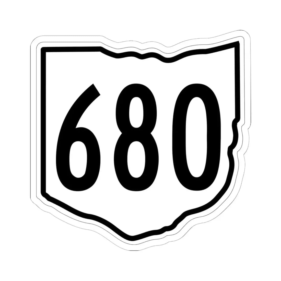 OH-680 1960 (Ohio) (Road Sign) STICKER Vinyl Kiss-Cut Decal 6 Inch White - The Sticker Space