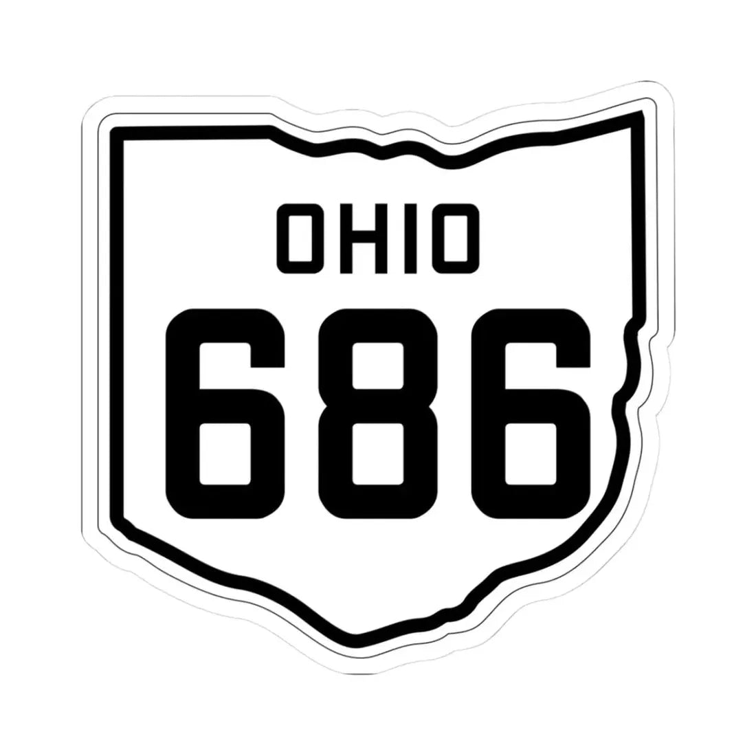 OH-686 1927 (Ohio) (Road Sign) STICKER Vinyl Kiss-Cut Decal 3 Inch White - The Sticker Space