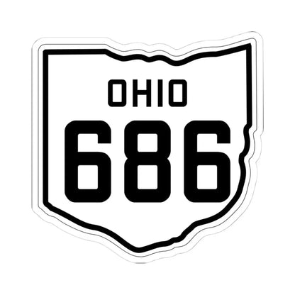 OH-686 1927 (Ohio) (Road Sign) STICKER Vinyl Kiss-Cut Decal 4 Inch White - The Sticker Space