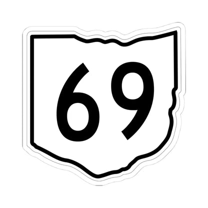 OH-69 1960 (Ohio) (Road Sign) STICKER Vinyl Kiss-Cut Decal 4 Inch White - The Sticker Space