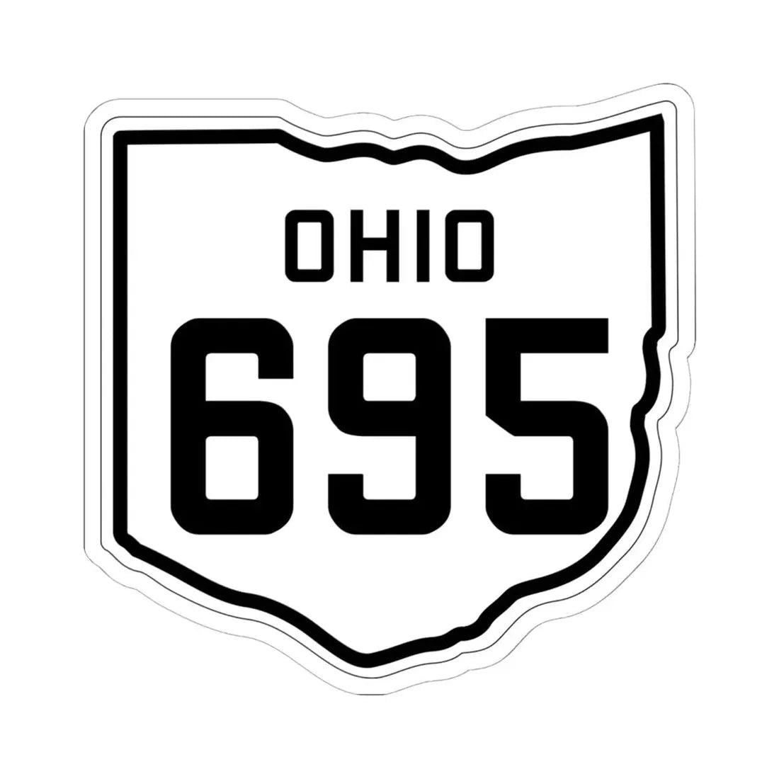 OH-695 1927 (Ohio) (Road Sign) STICKER Vinyl Kiss-Cut Decal 6 Inch White - The Sticker Space