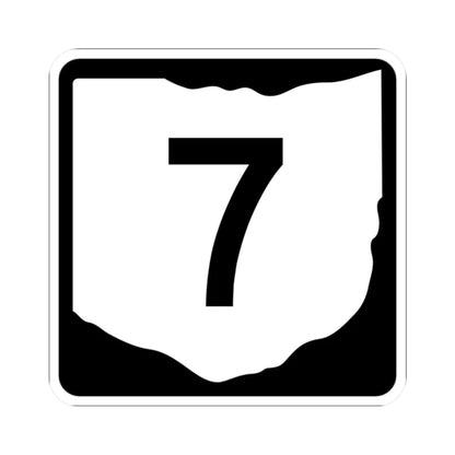 OH-7 (Ohio) (Road Sign) STICKER Vinyl Kiss-Cut Decal 2 Inch White - The Sticker Space