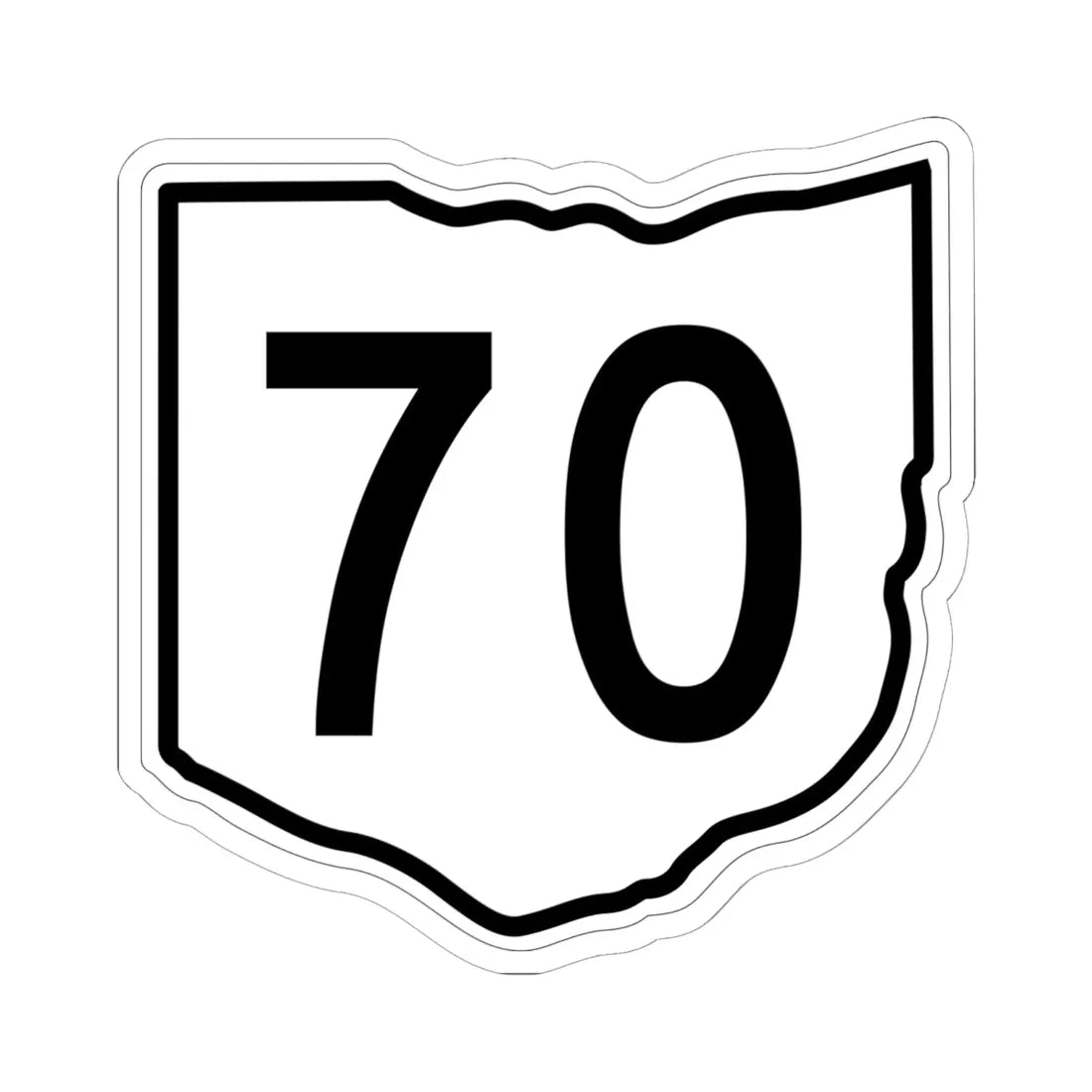 OH-70 1960 (Ohio) (Road Sign) STICKER Vinyl Kiss-Cut Decal 6 Inch White - The Sticker Space