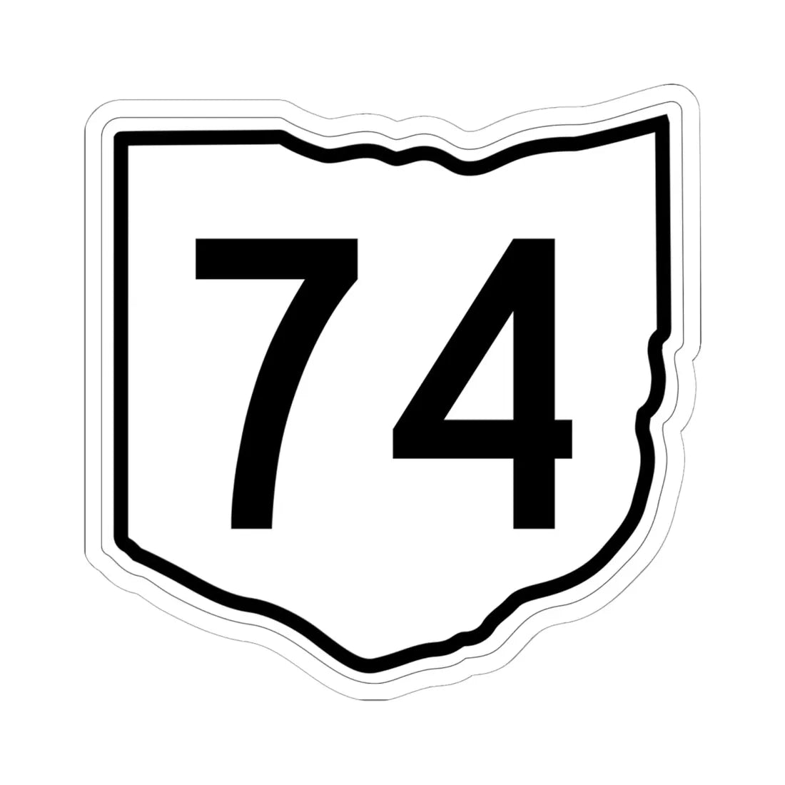 OH-74 1960 (Ohio) (Road Sign) STICKER Vinyl Kiss-Cut Decal 6 Inch White - The Sticker Space