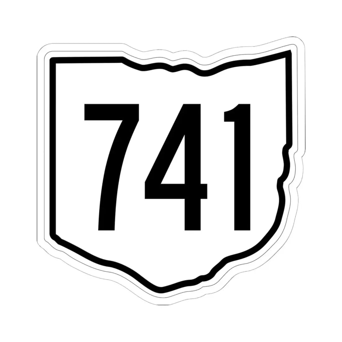 OH-741 1960 (Ohio) (Road Sign) STICKER Vinyl Kiss-Cut Decal 6 Inch White - The Sticker Space